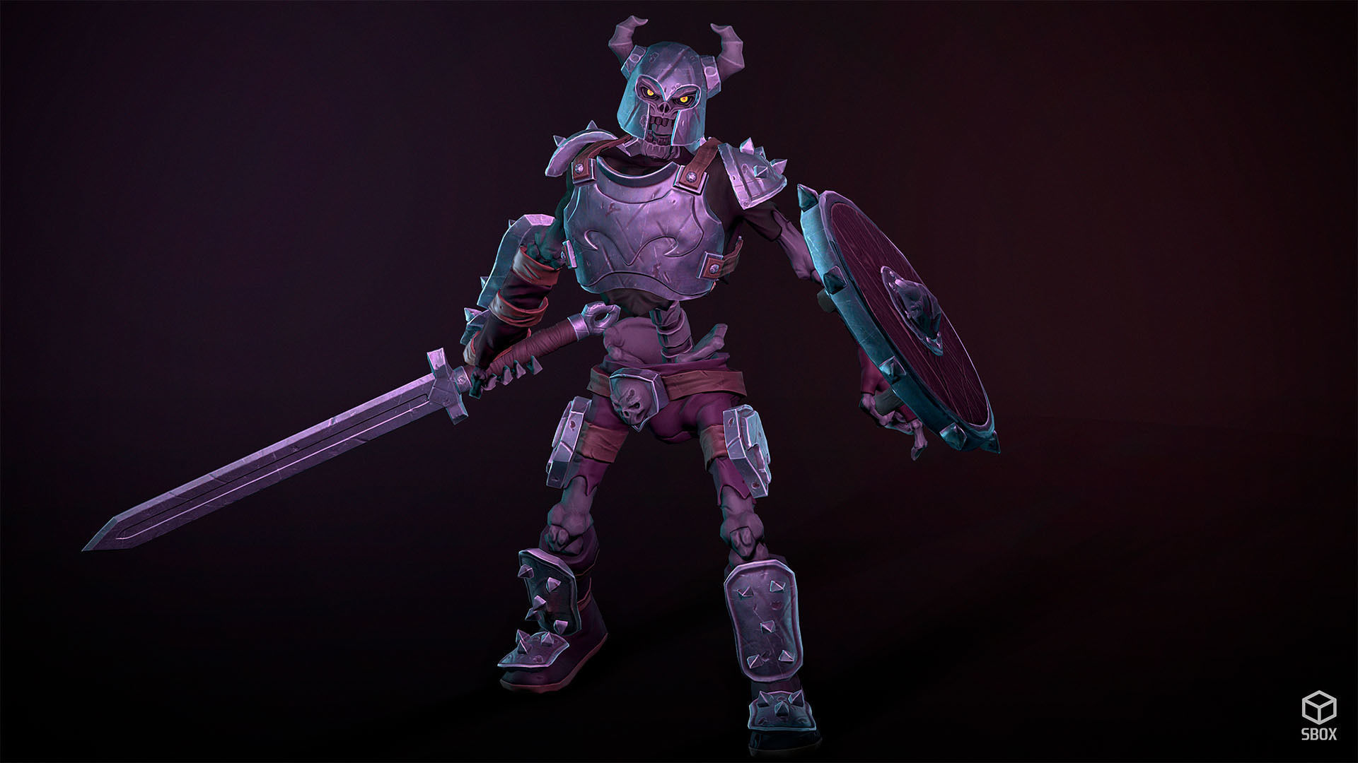 Fantasy Skeleton Warrior 1 Game Ready 3D model Low-poly 3D model_6