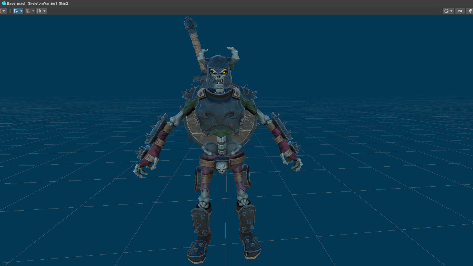 Fantasy Skeleton Warrior 1 Game Ready 3D model Low-poly 3D model_18