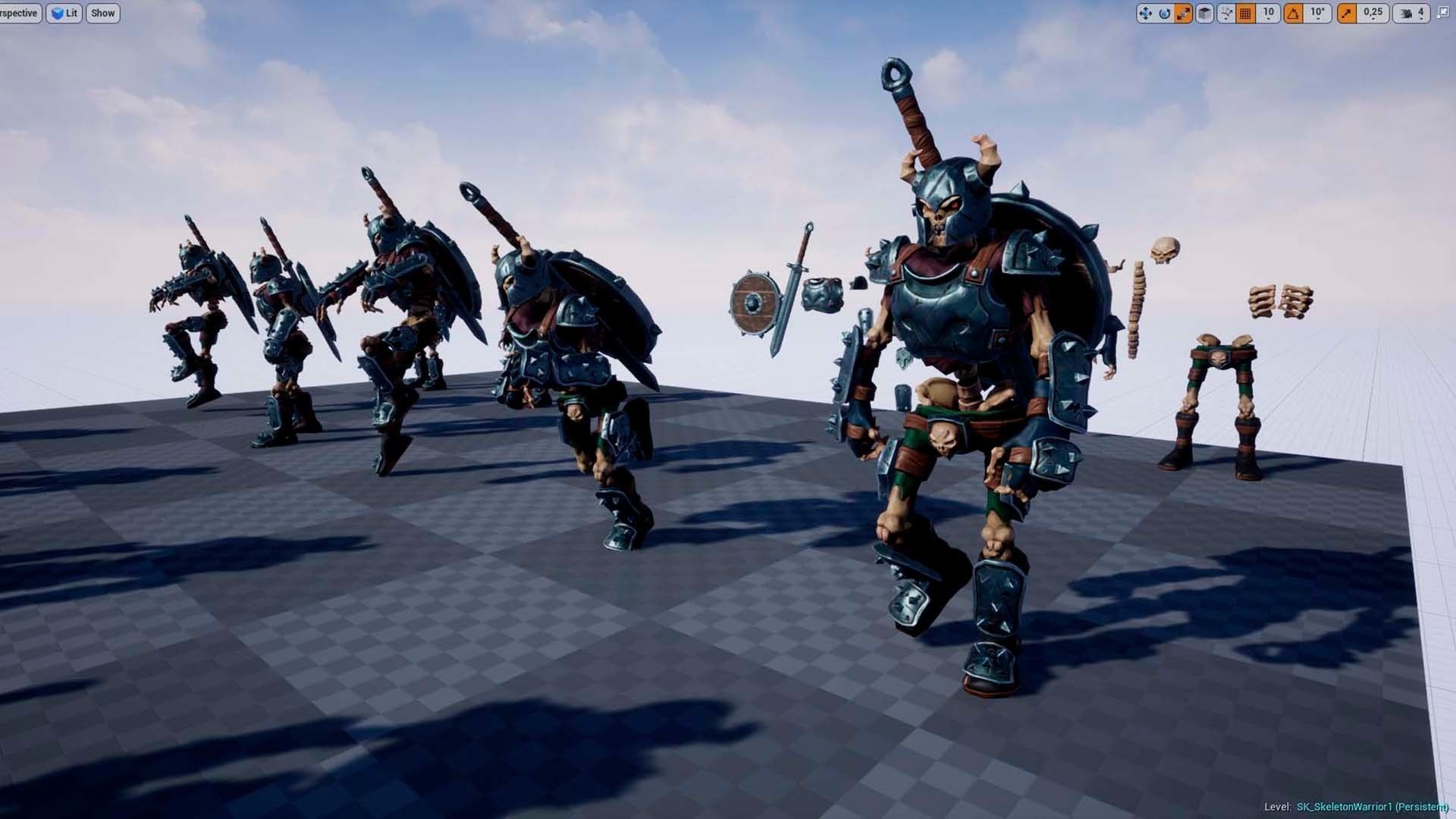 Fantasy Skeleton Warrior 1 Game Ready 3D model Low-poly 3D model_13