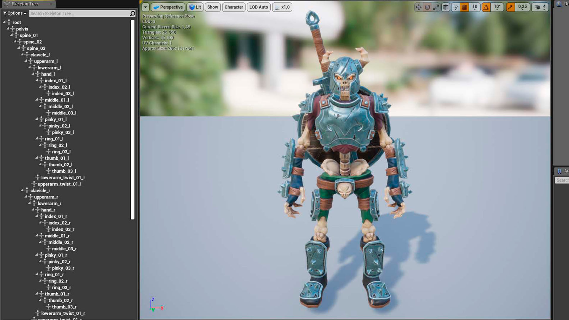 Fantasy Skeleton Warrior 1 Game Ready 3D model Low-poly 3D model_15