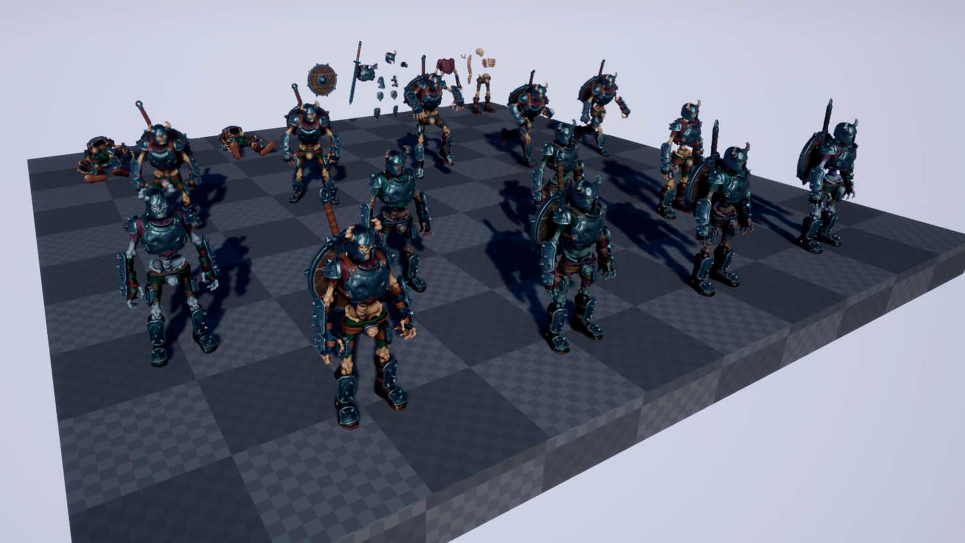 Fantasy Skeleton Warrior 1 Game Ready 3D model Low-poly 3D model_10