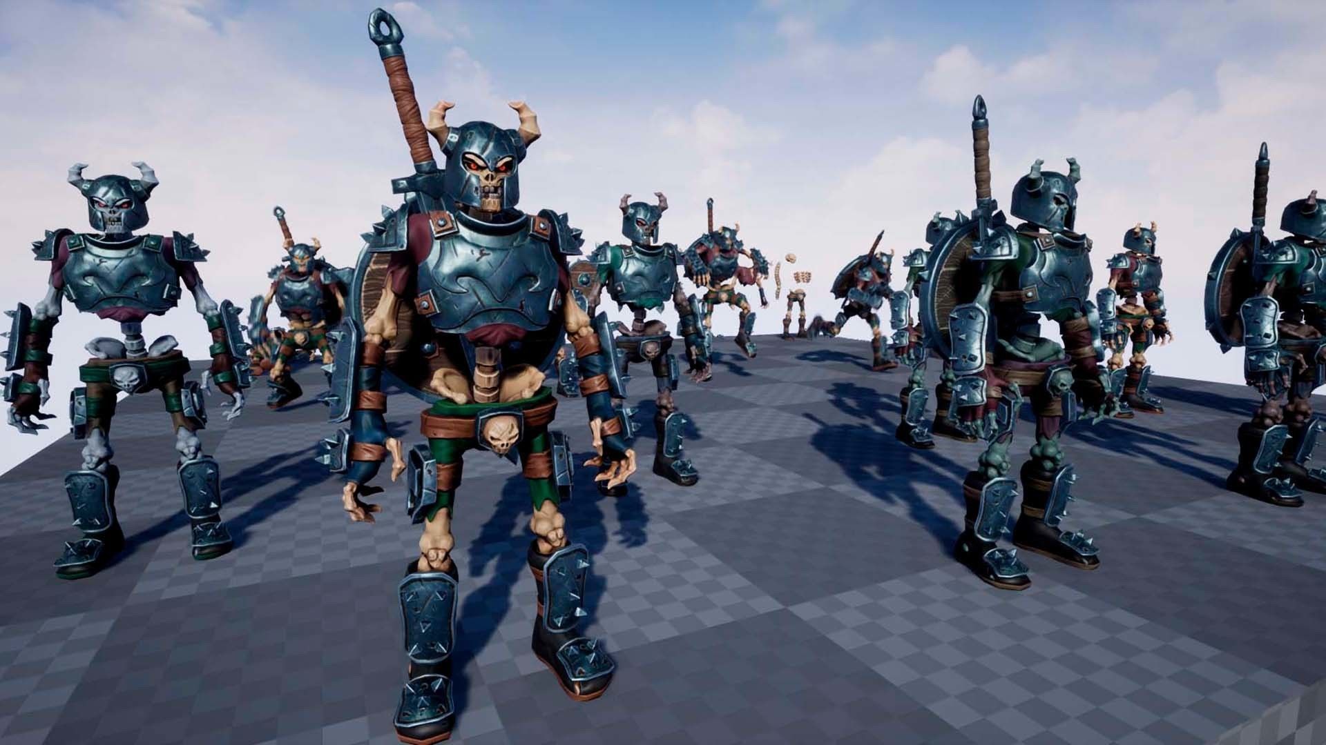 Fantasy Skeleton Warrior 1 Game Ready 3D model Low-poly 3D model_12