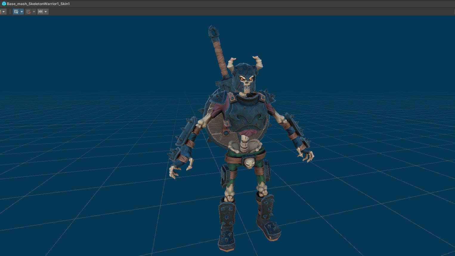 Fantasy Skeleton Warrior 1 Game Ready 3D model Low-poly 3D model_17