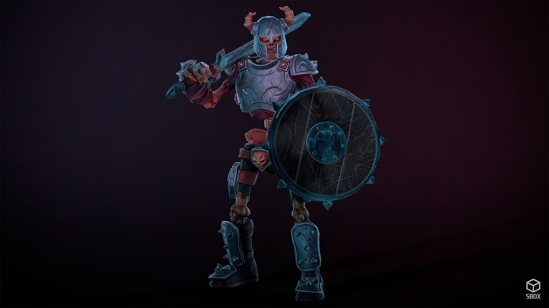 Fantasy Skeleton Warrior 1 Game Ready 3D model Low-poly 3D model_5