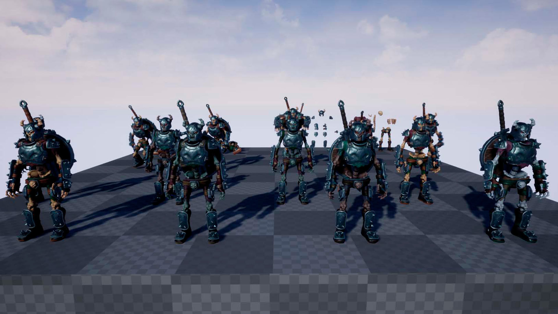 Fantasy Skeleton Warrior 1 Game Ready 3D model Low-poly 3D model_11