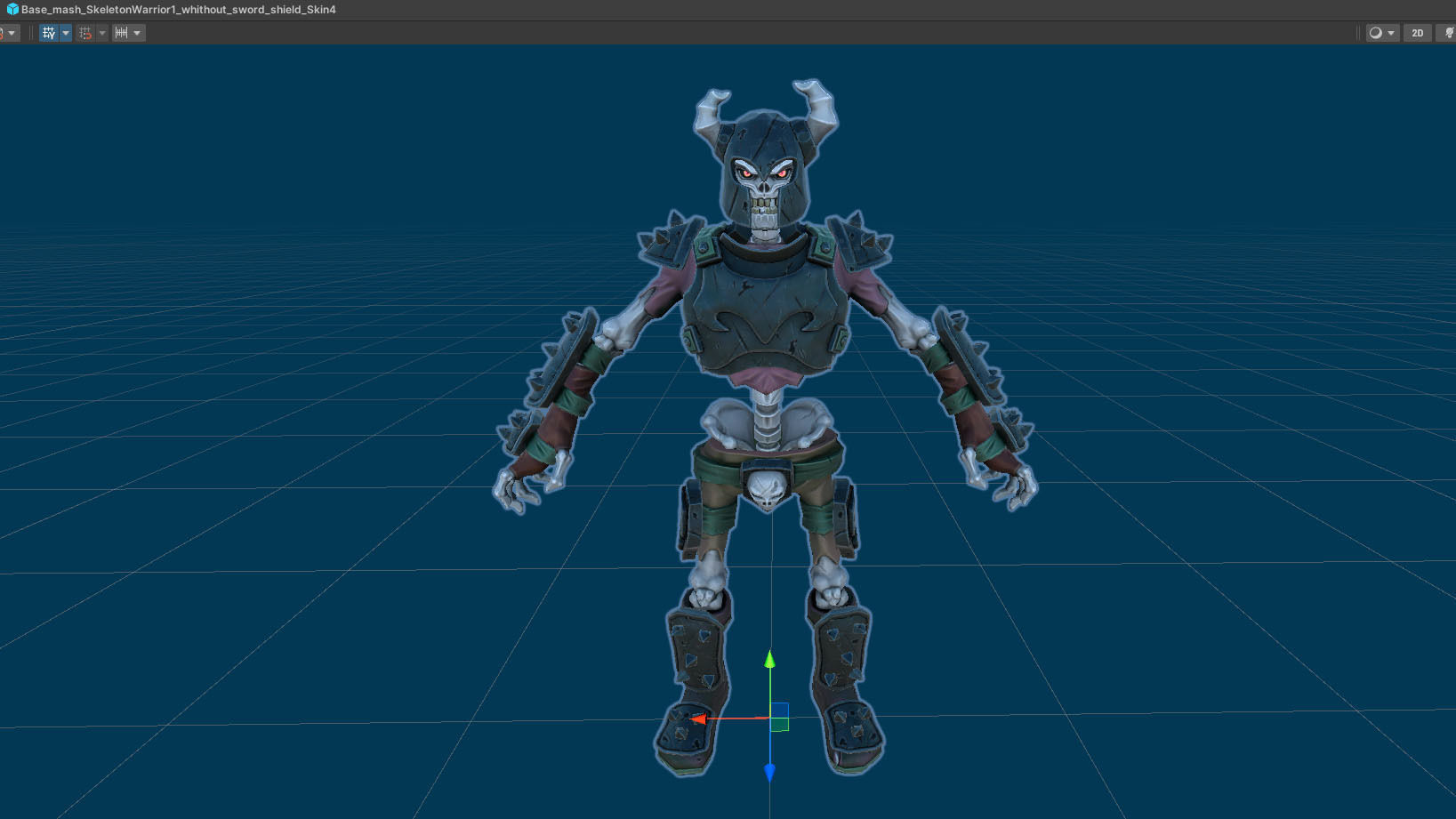 Fantasy Skeleton Warrior 1 Game Ready 3D model Low-poly 3D model_21