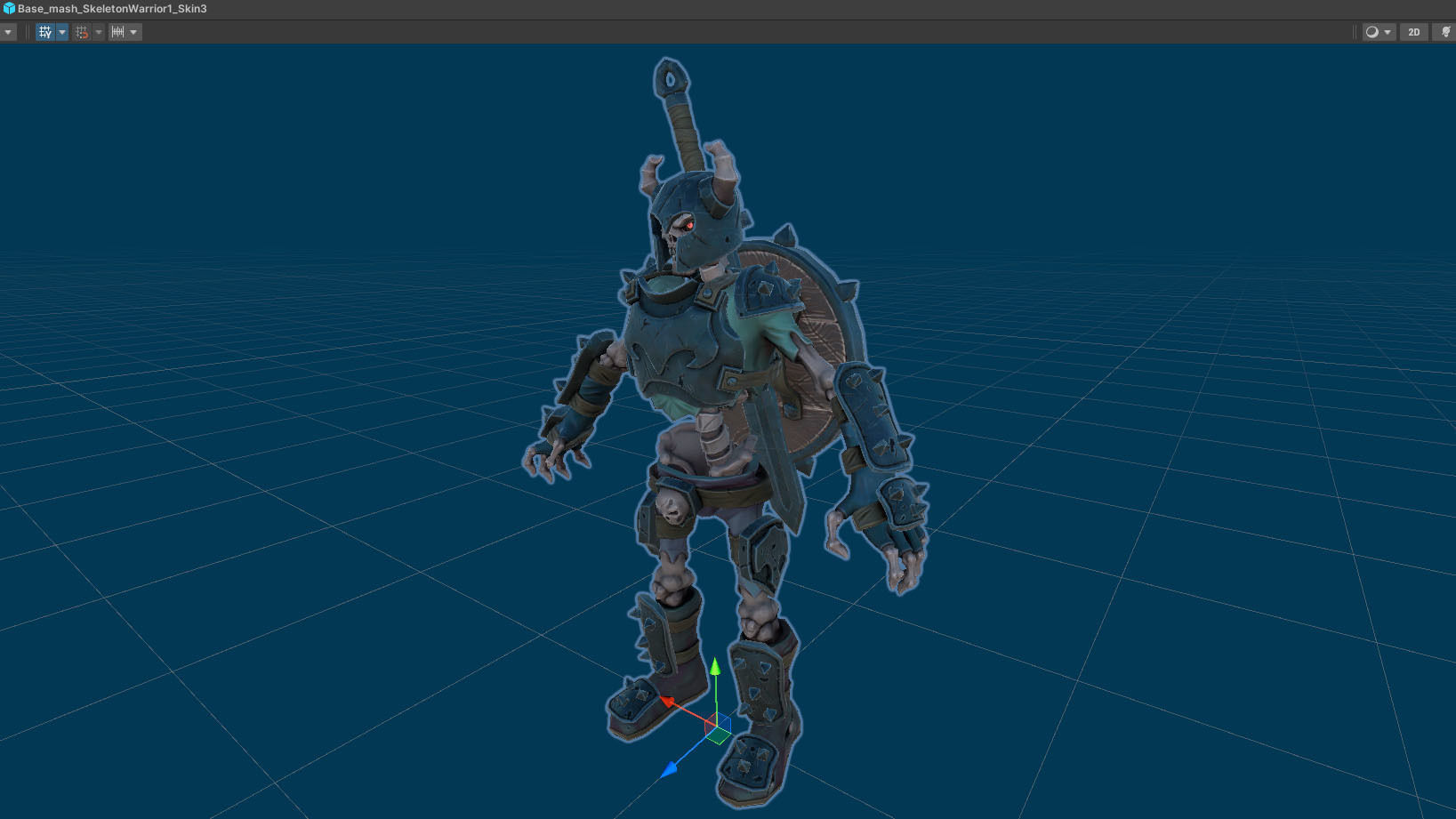 Fantasy Skeleton Warrior 1 Game Ready 3D model Low-poly 3D model_19