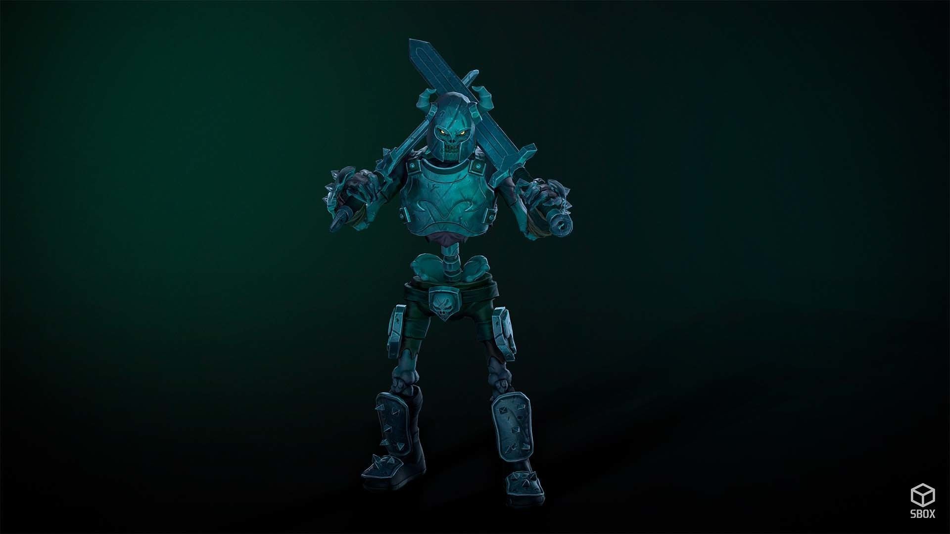 Fantasy Skeleton Warrior 1 Game Ready 3D model Low-poly 3D model_3