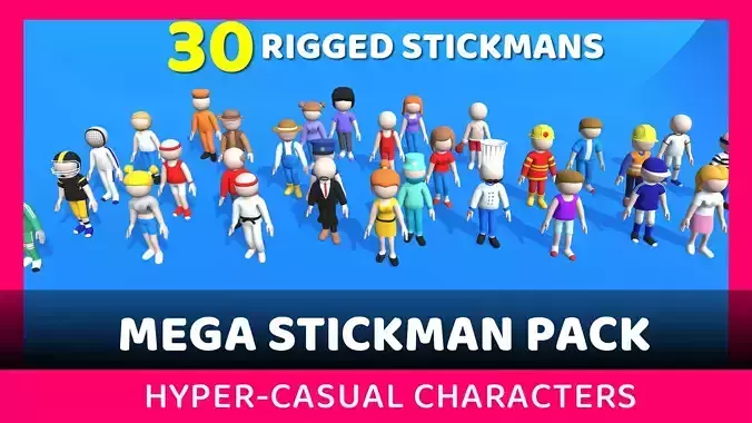 Lowpoly Stickman Characters  HyperCasual Jobs - Sports-Boy-Girls