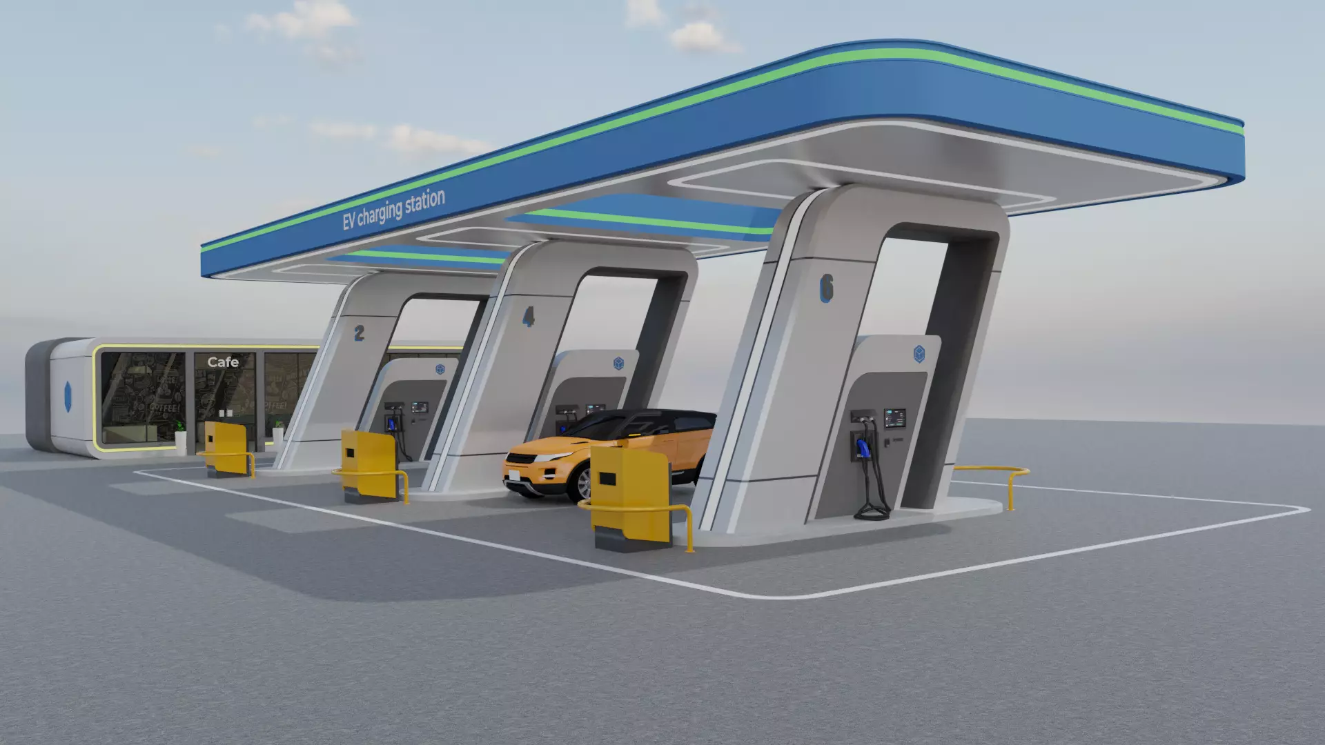 Electric Vehicle Charging Station 3 3D model_0