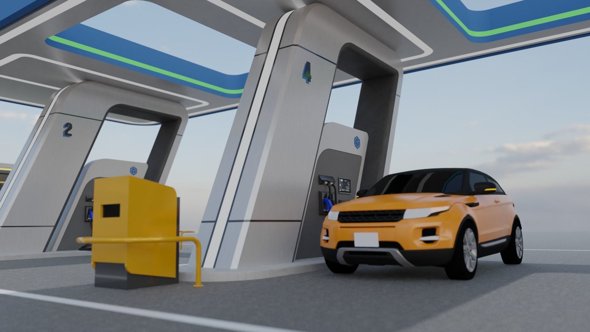 Electric Vehicle Charging Station 3 3D model_6