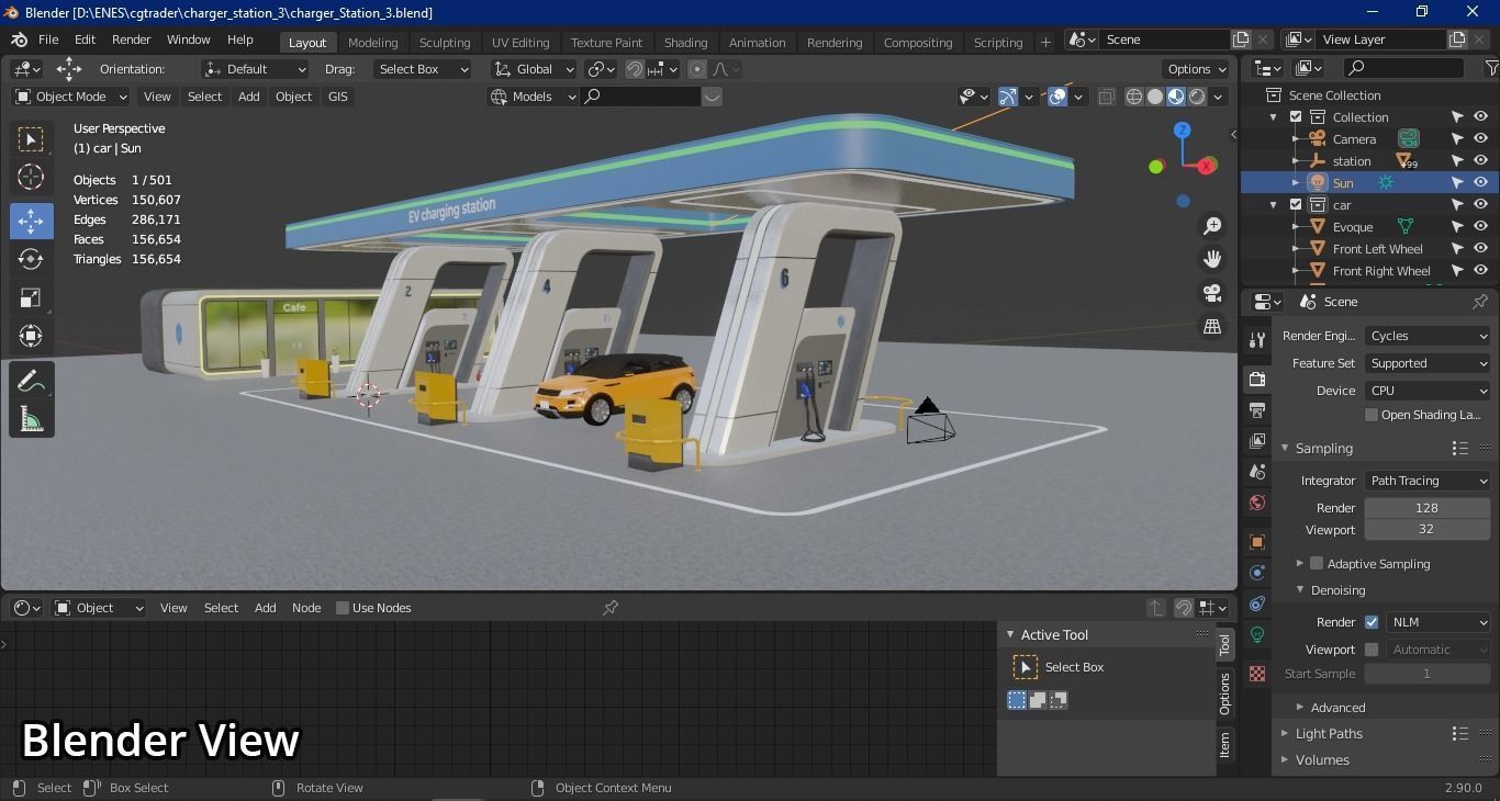 Electric Vehicle Charging Station 3 3D model_16
