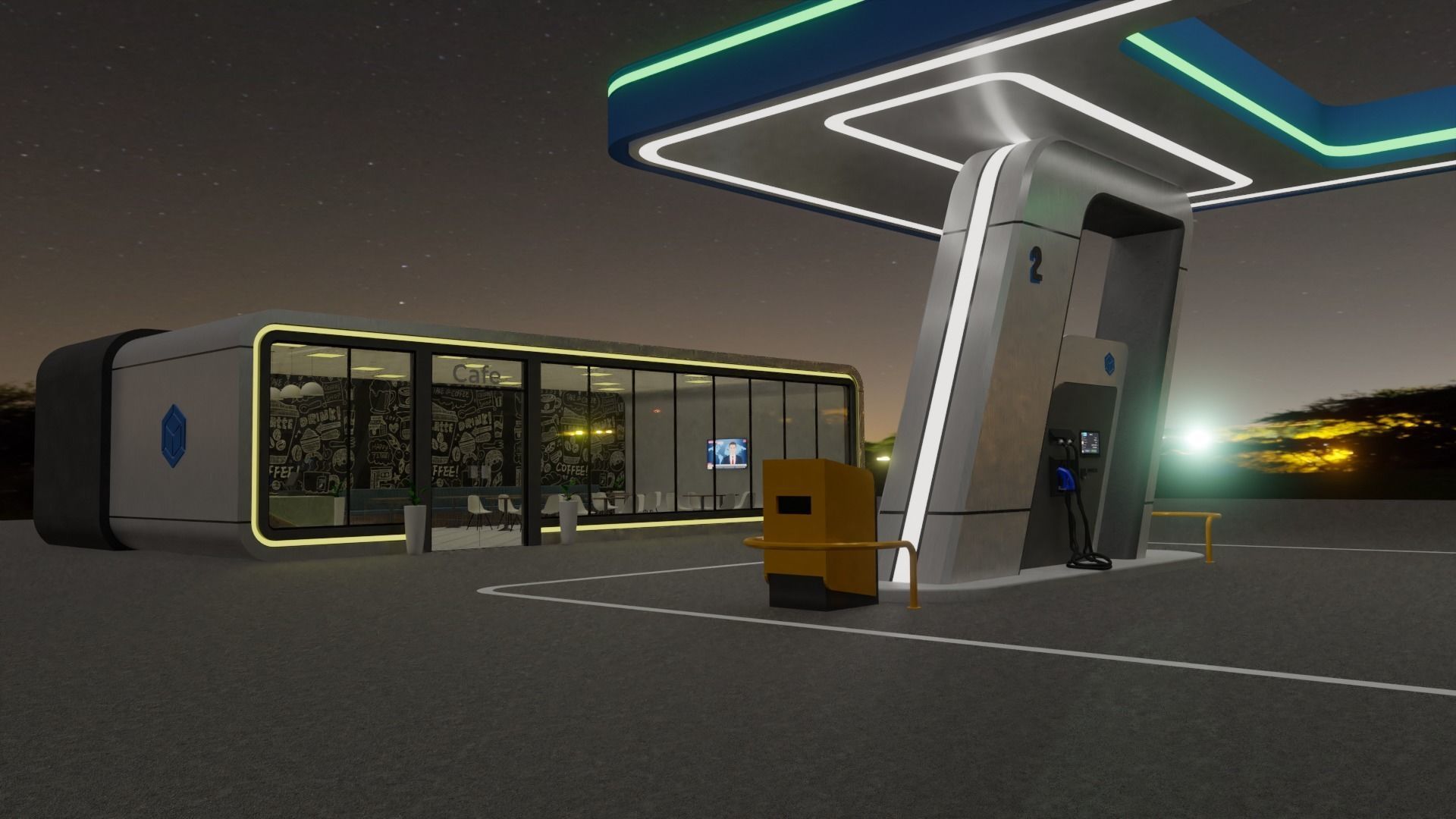 Electric Vehicle Charging Station 3 3D model_10