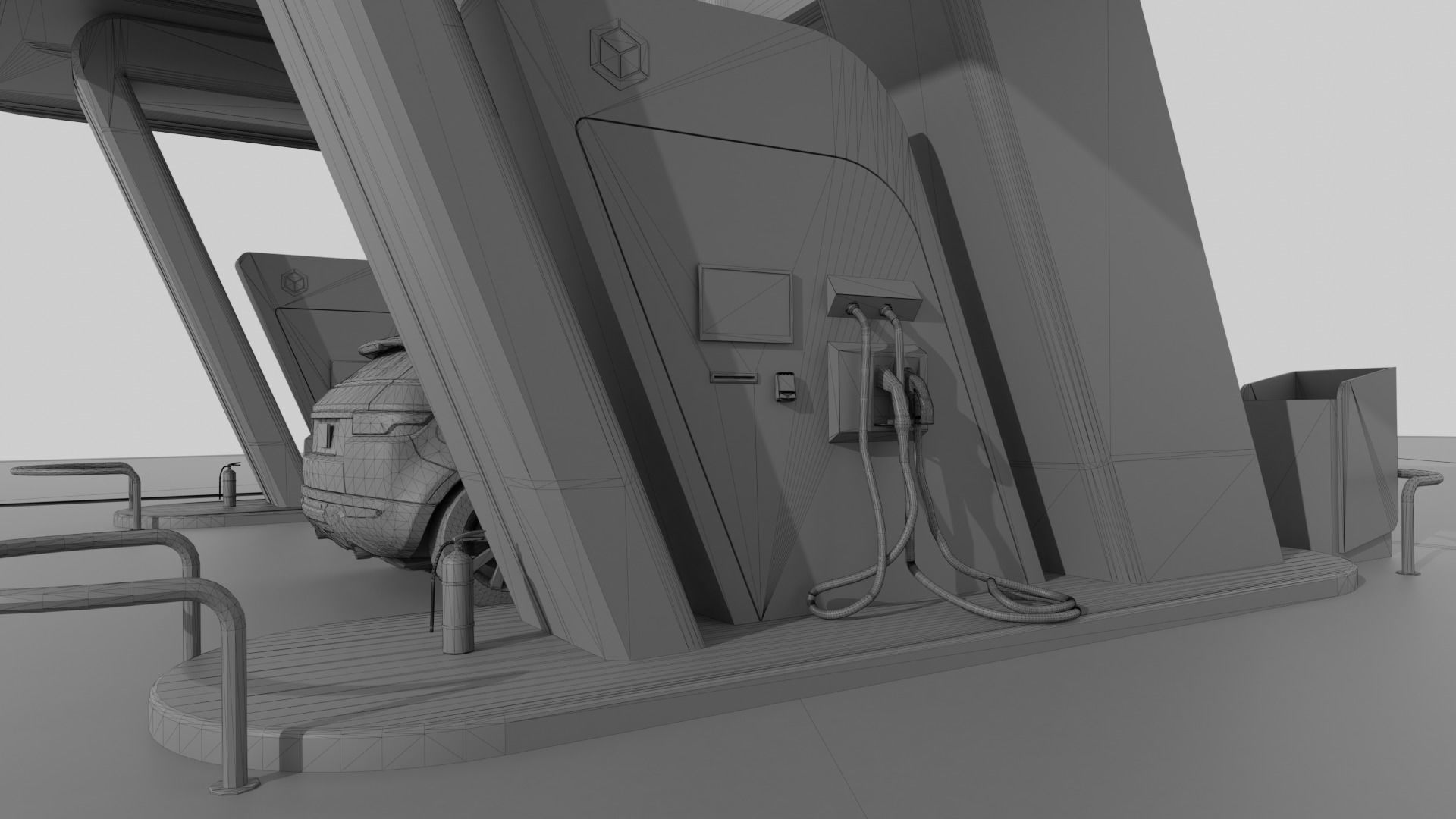 Electric Vehicle Charging Station 3 3D model_15