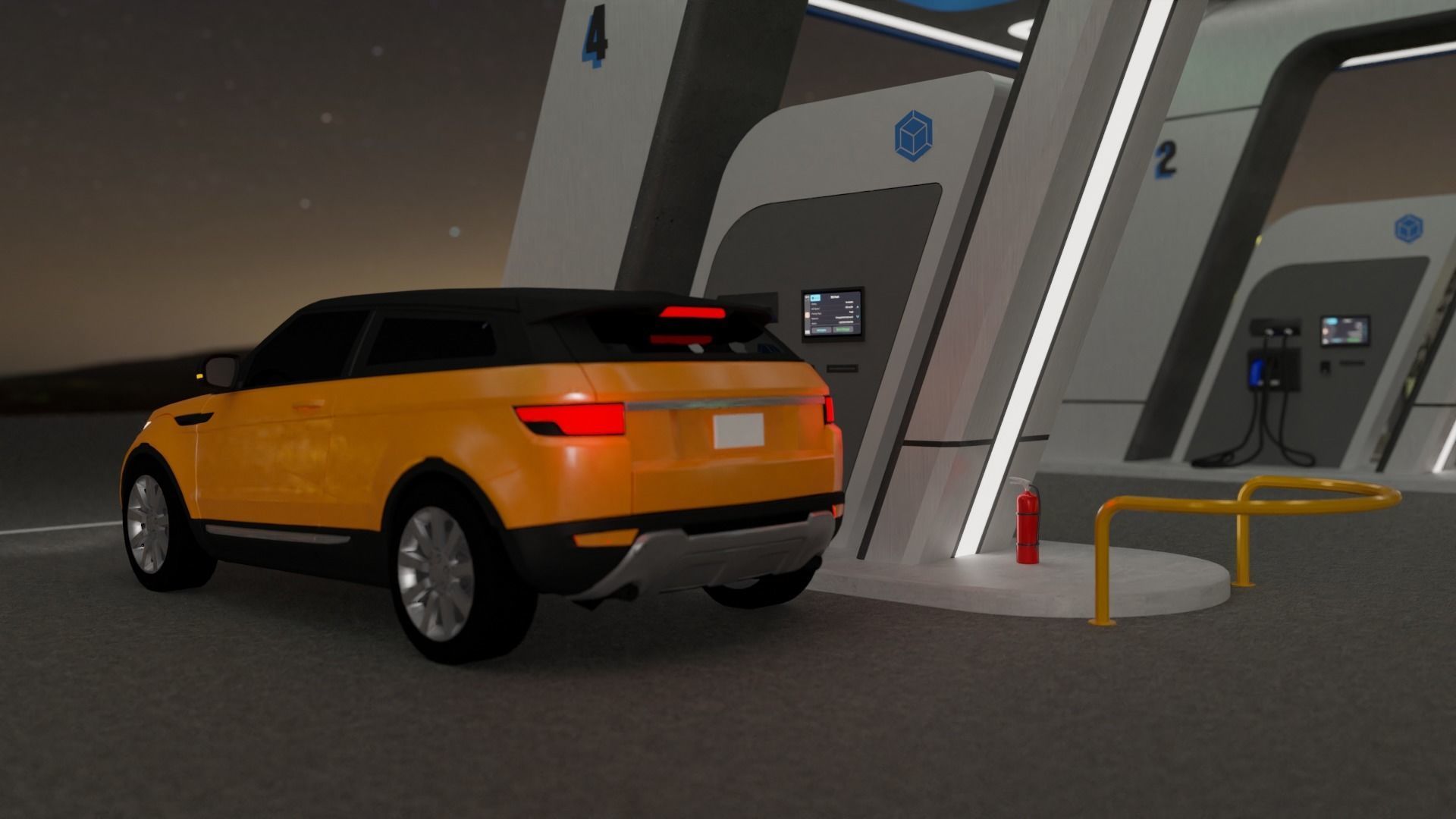 Electric Vehicle Charging Station 3 3D model_12