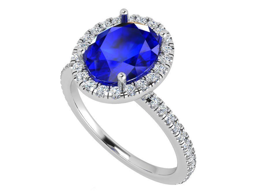 Nerrow round blue stone ring 3448 3D print model 3D print model_2