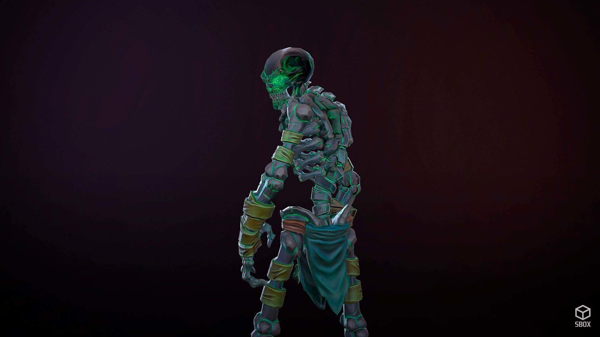 Low-poly game ready models of the characters SkeletonsPack1 Low-poly 3D model_14