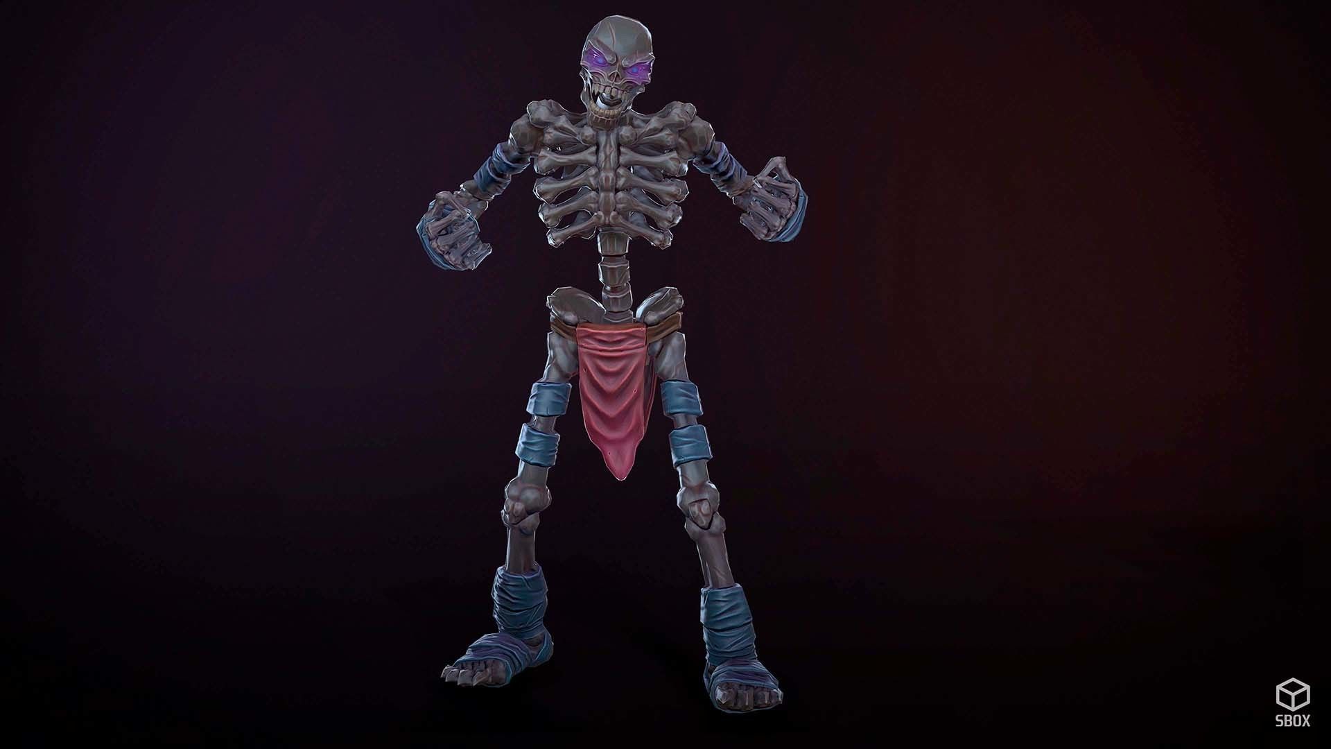 Low-poly game ready models of the characters SkeletonsPack1 Low-poly 3D model_13