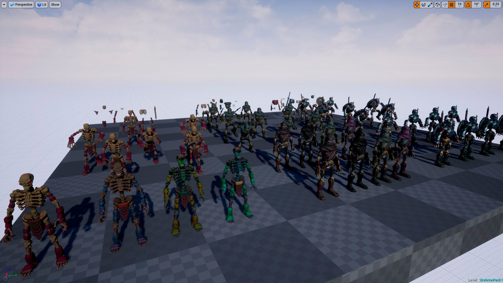 Low-poly game ready models of the characters SkeletonsPack1 Low-poly 3D model_28