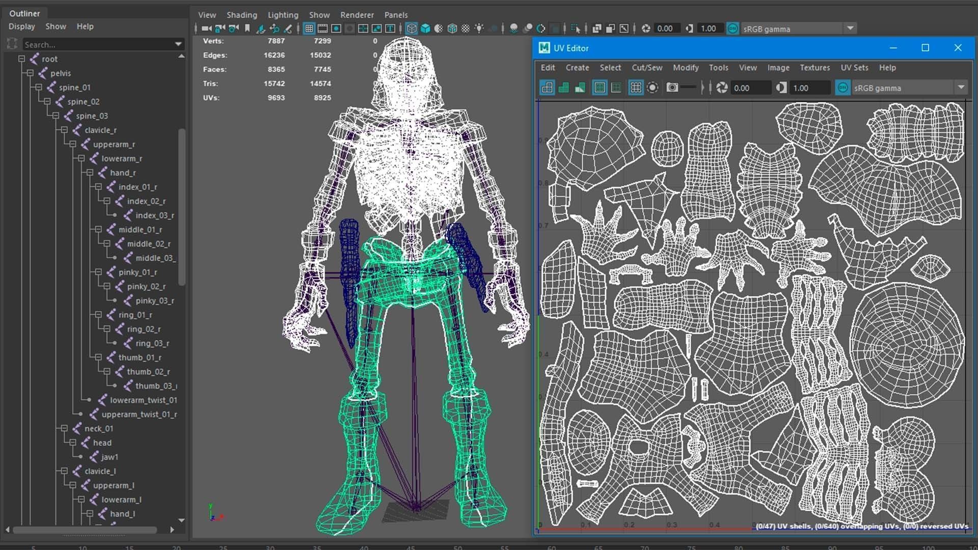 Low-poly game ready models of the characters SkeletonsPack1 Low-poly 3D model_49