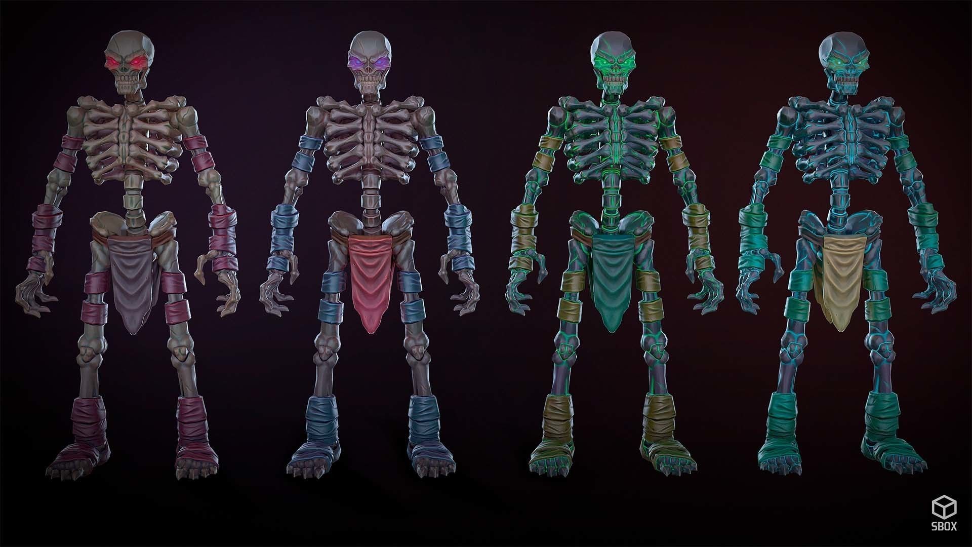 Low-poly game ready models of the characters SkeletonsPack1 Low-poly 3D model_15