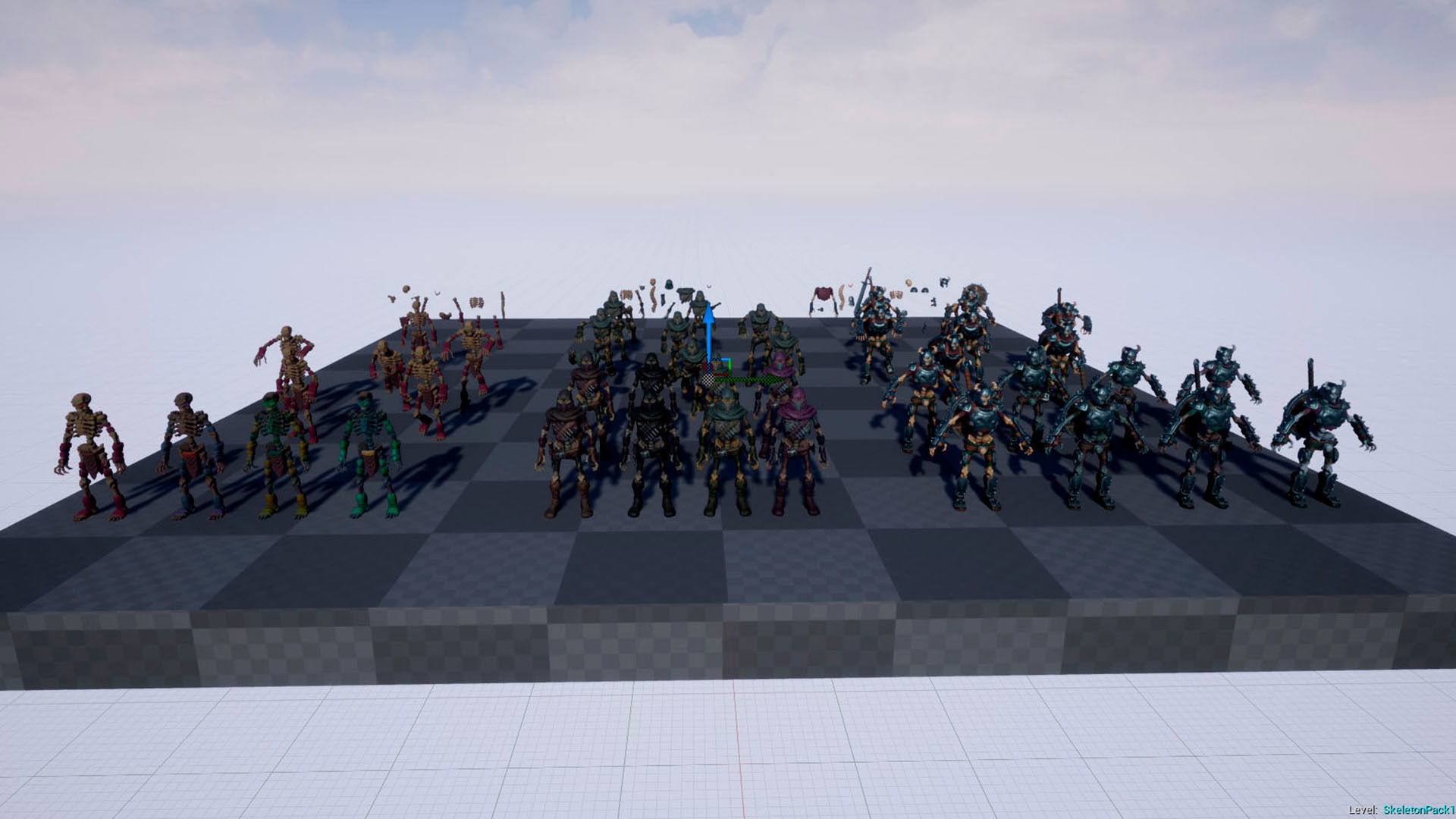 Low-poly game ready models of the characters SkeletonsPack1 Low-poly 3D model_29