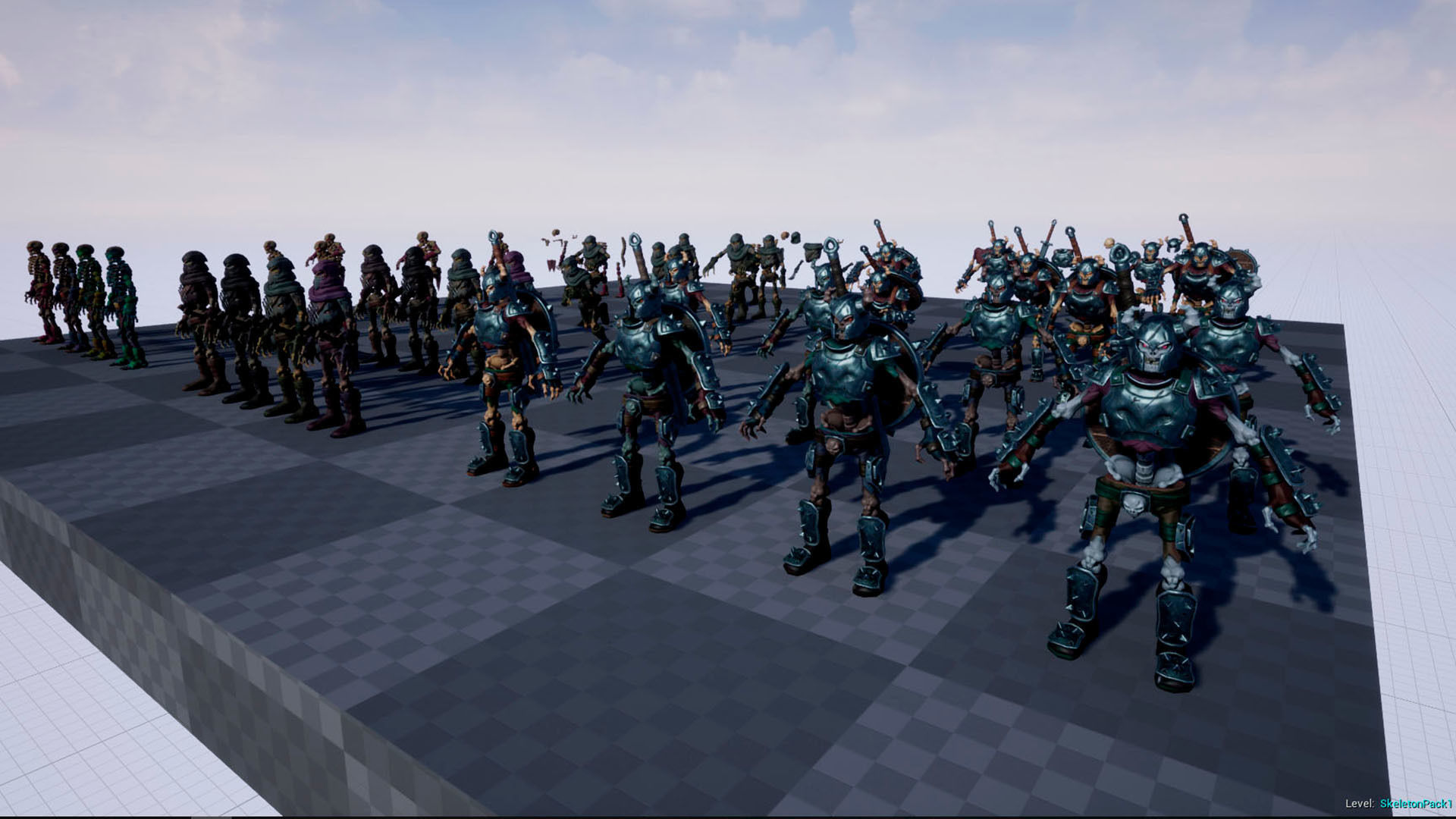 Low-poly game ready models of the characters SkeletonsPack1 Low-poly 3D model_30