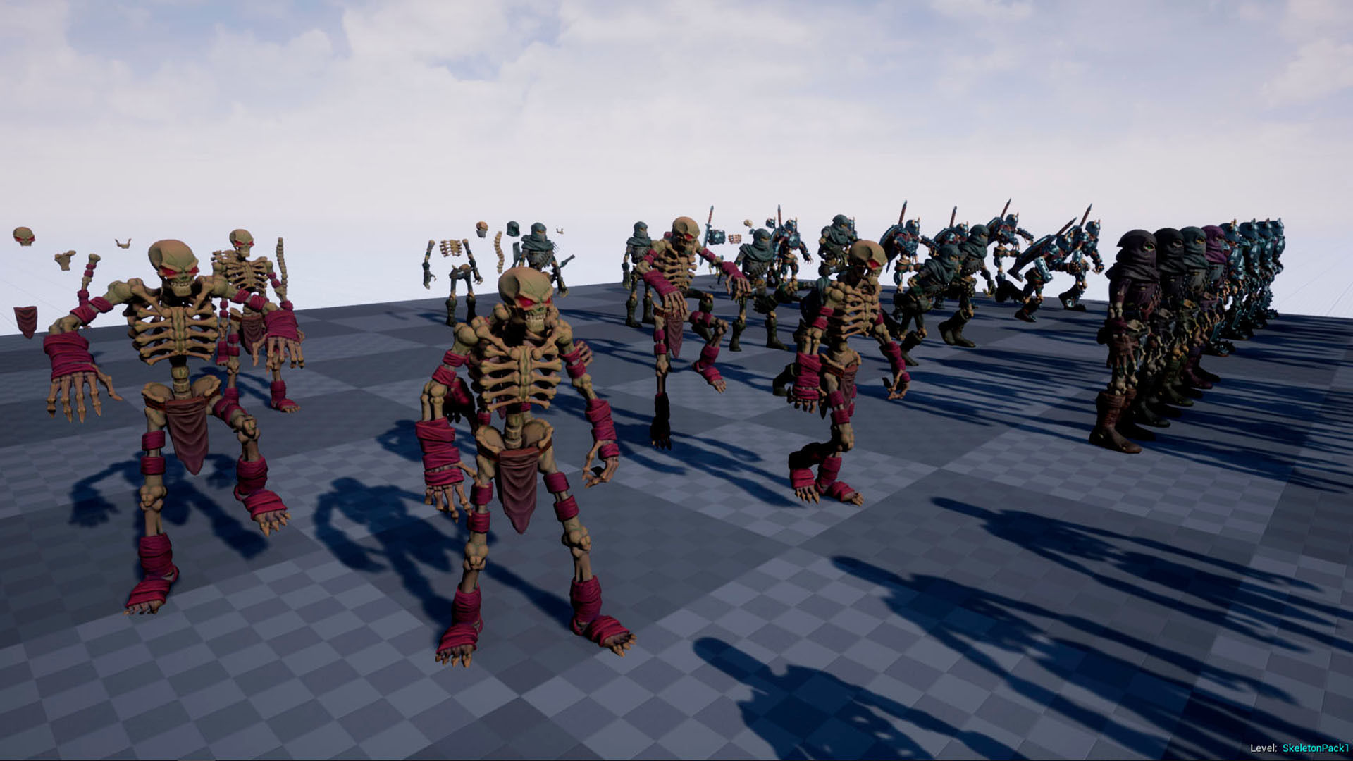 Low-poly game ready models of the characters SkeletonsPack1 Low-poly 3D model_31