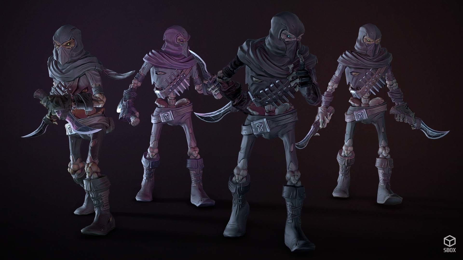 Low-poly game ready models of the characters SkeletonsPack1 Low-poly 3D model_5