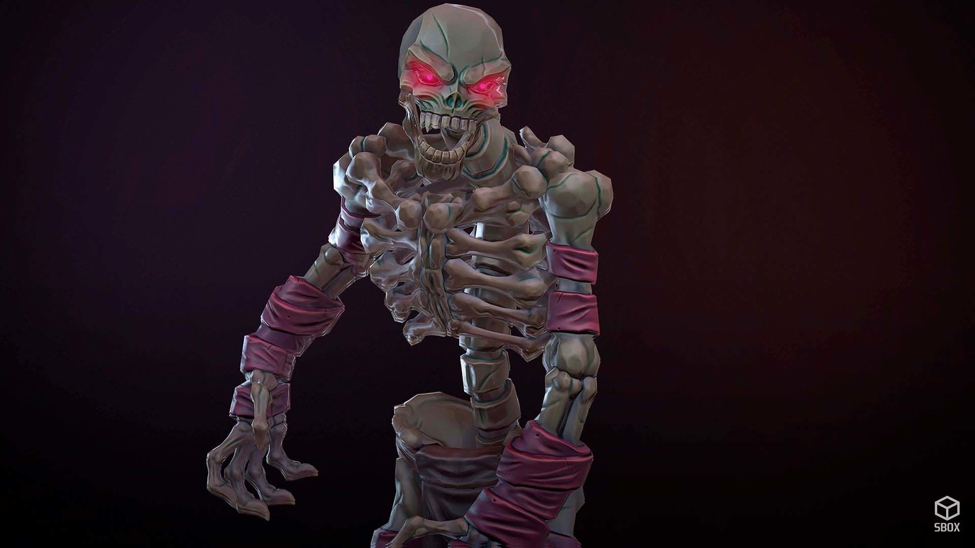 Low-poly game ready models of the characters SkeletonsPack1 Low-poly 3D model_9