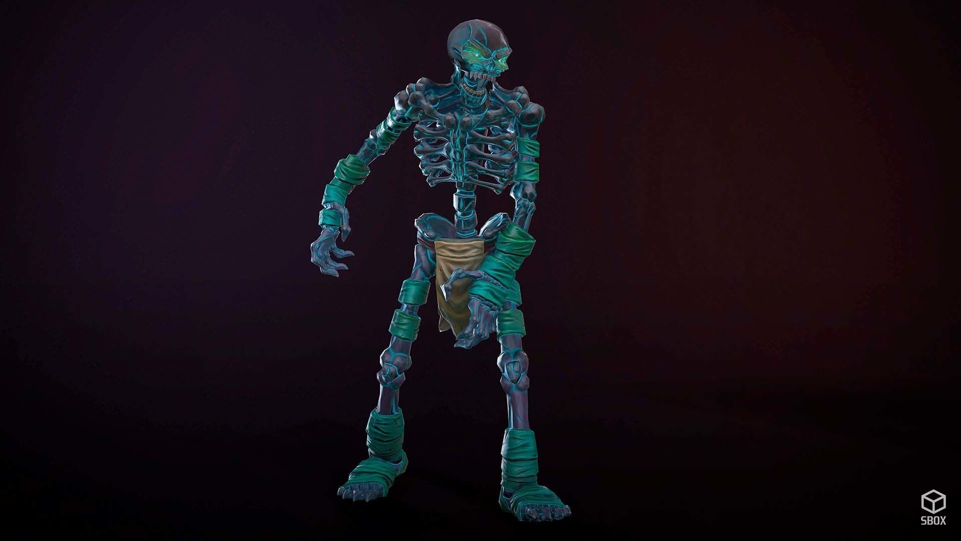 Low-poly game ready models of the characters SkeletonsPack1 Low-poly 3D model_11