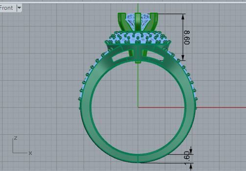 Bright chain diamond ring 3450 3D print model 3D print model_5