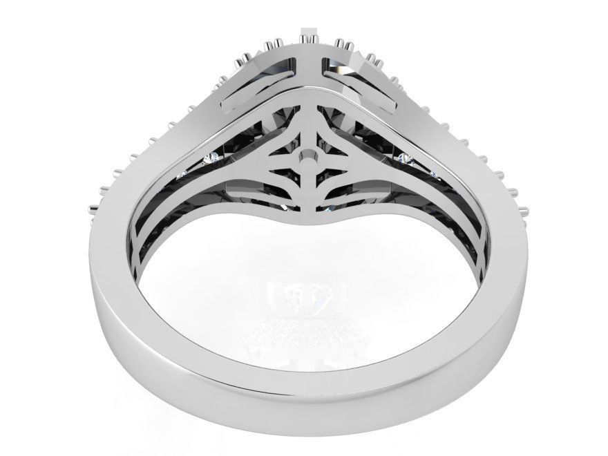 Bright chain diamond ring 3450 3D print model 3D print model_3