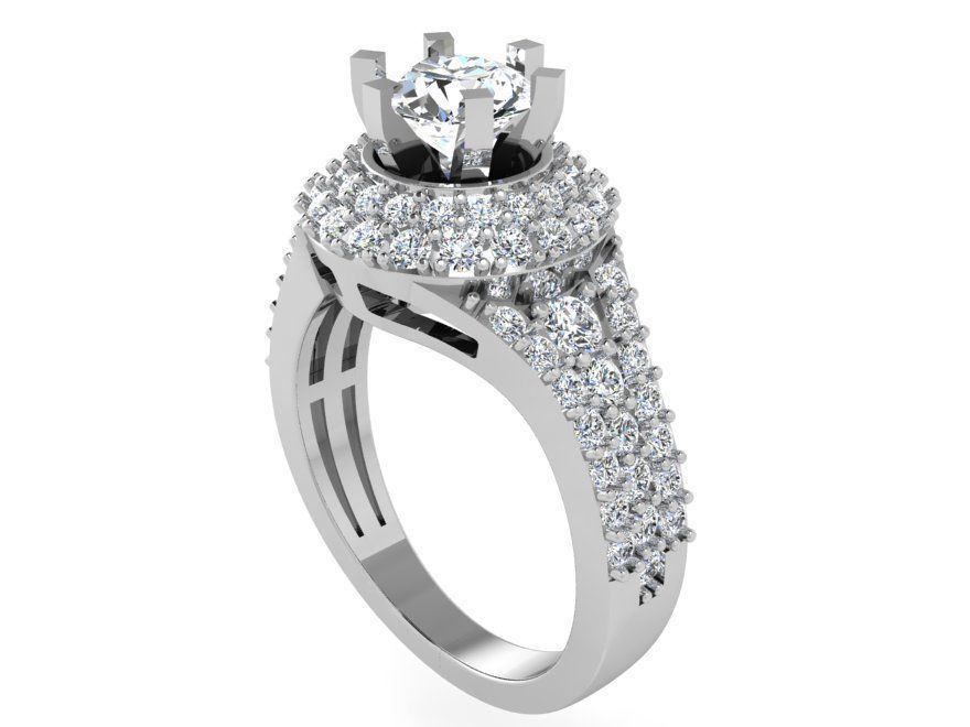 Bright chain diamond ring 3450 3D print model 3D print model_2