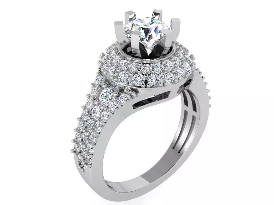 Bright chain diamond ring 3450 3D print model 3D print model_0