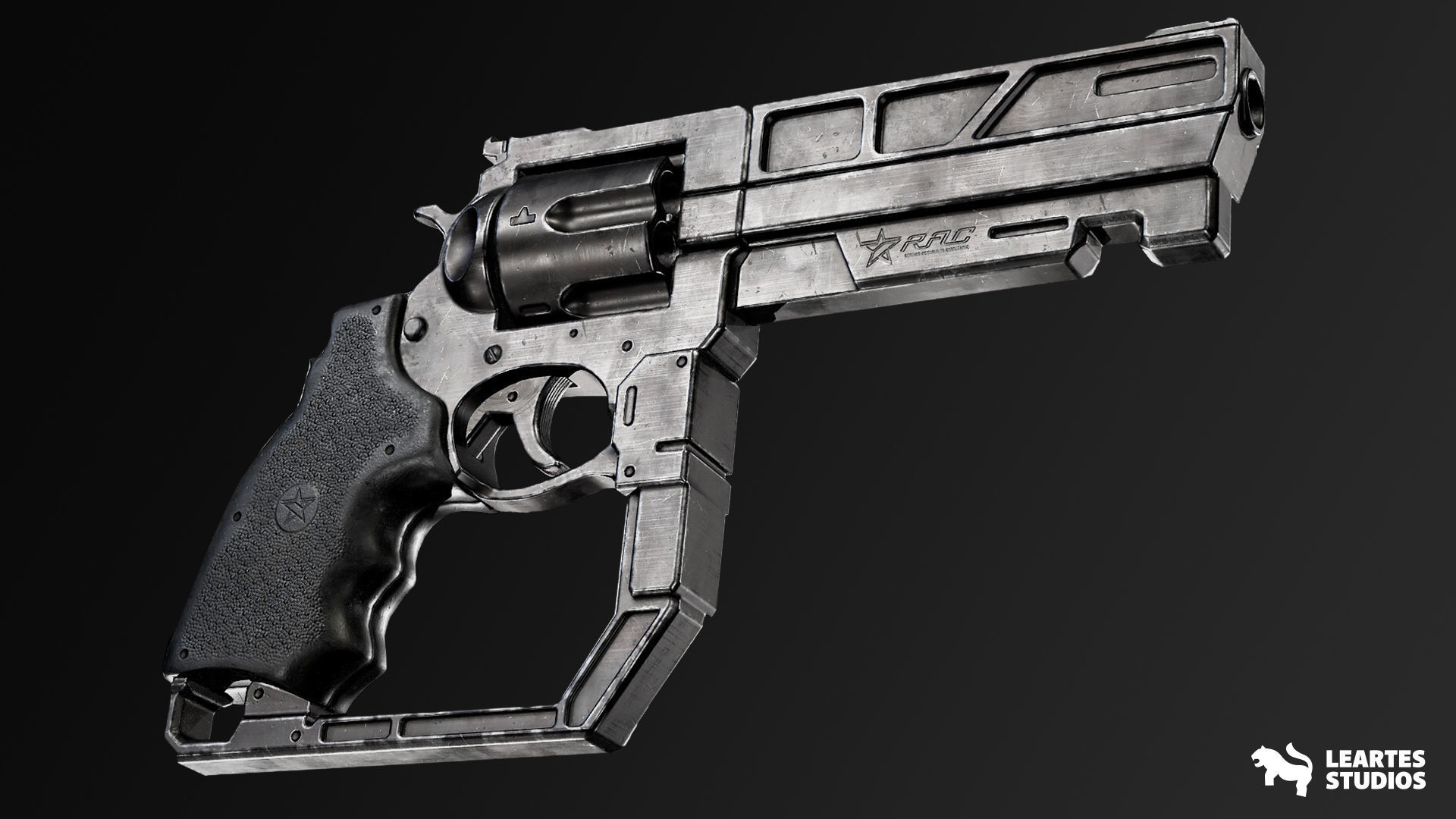 Cyberpunk Handguns Low-poly 3D model_1