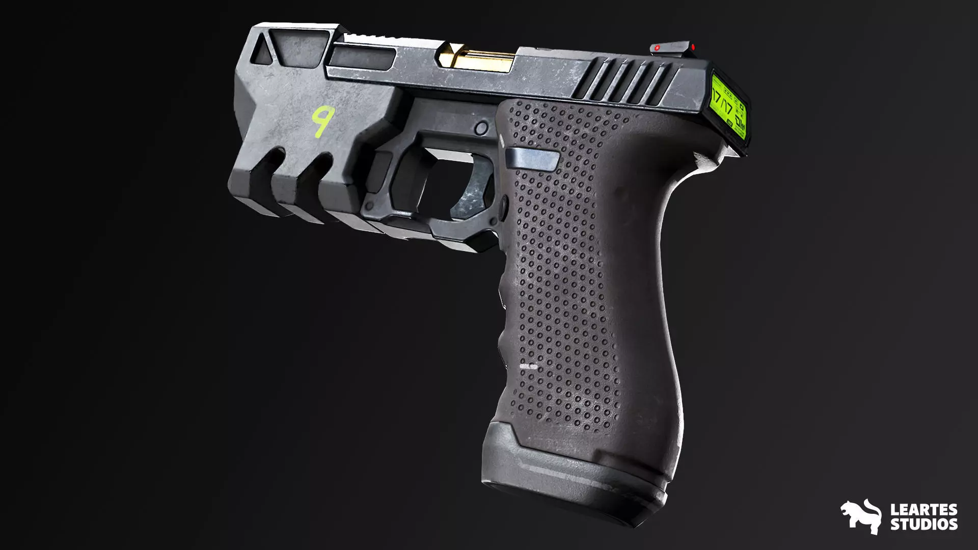 Cyberpunk Handguns Low-poly 3D model_0