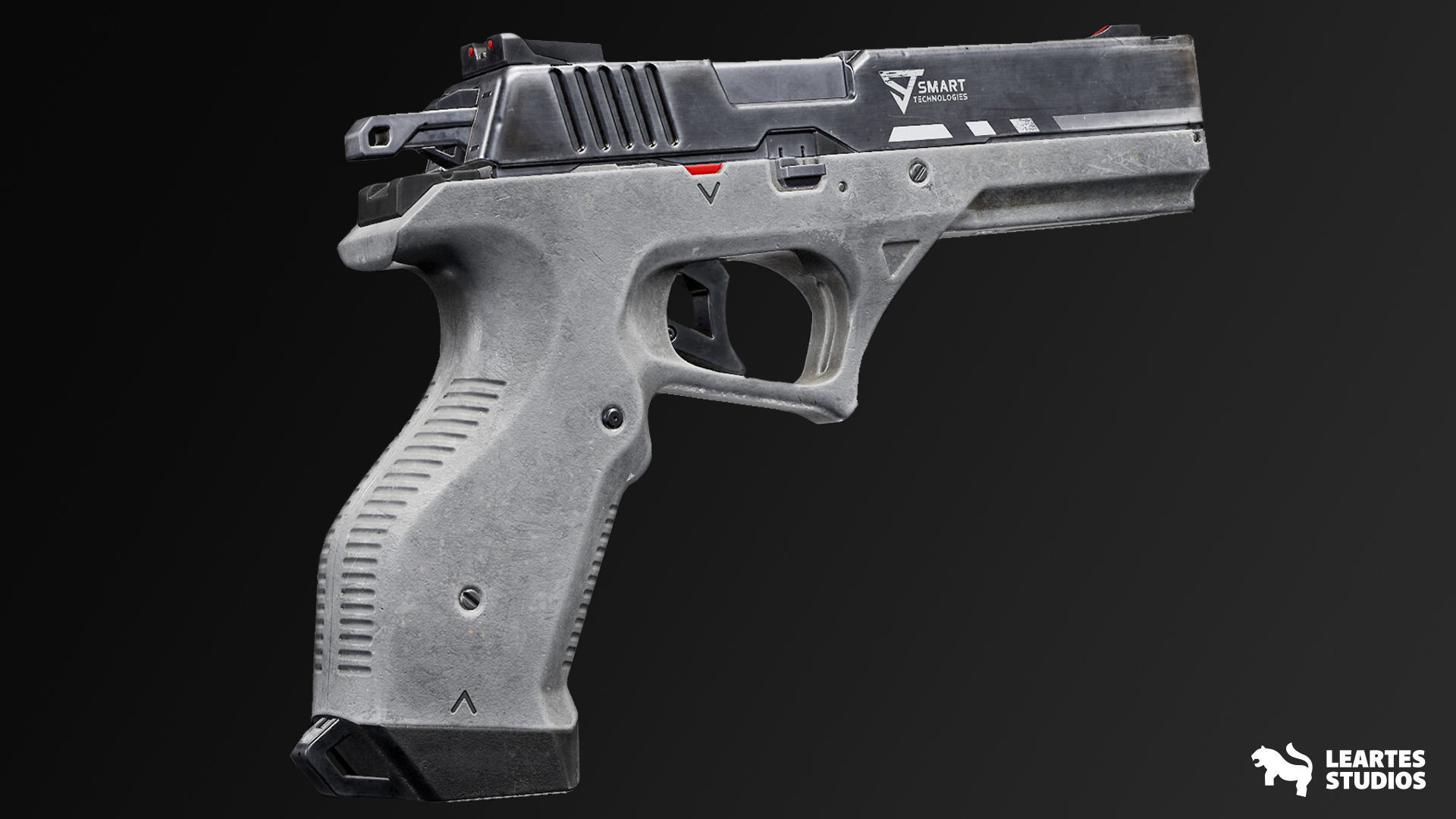 Cyberpunk Handguns Low-poly 3D model_4