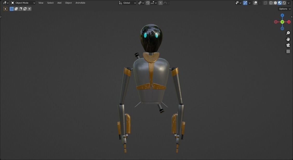 Futuristic Training Bot 3D model_2