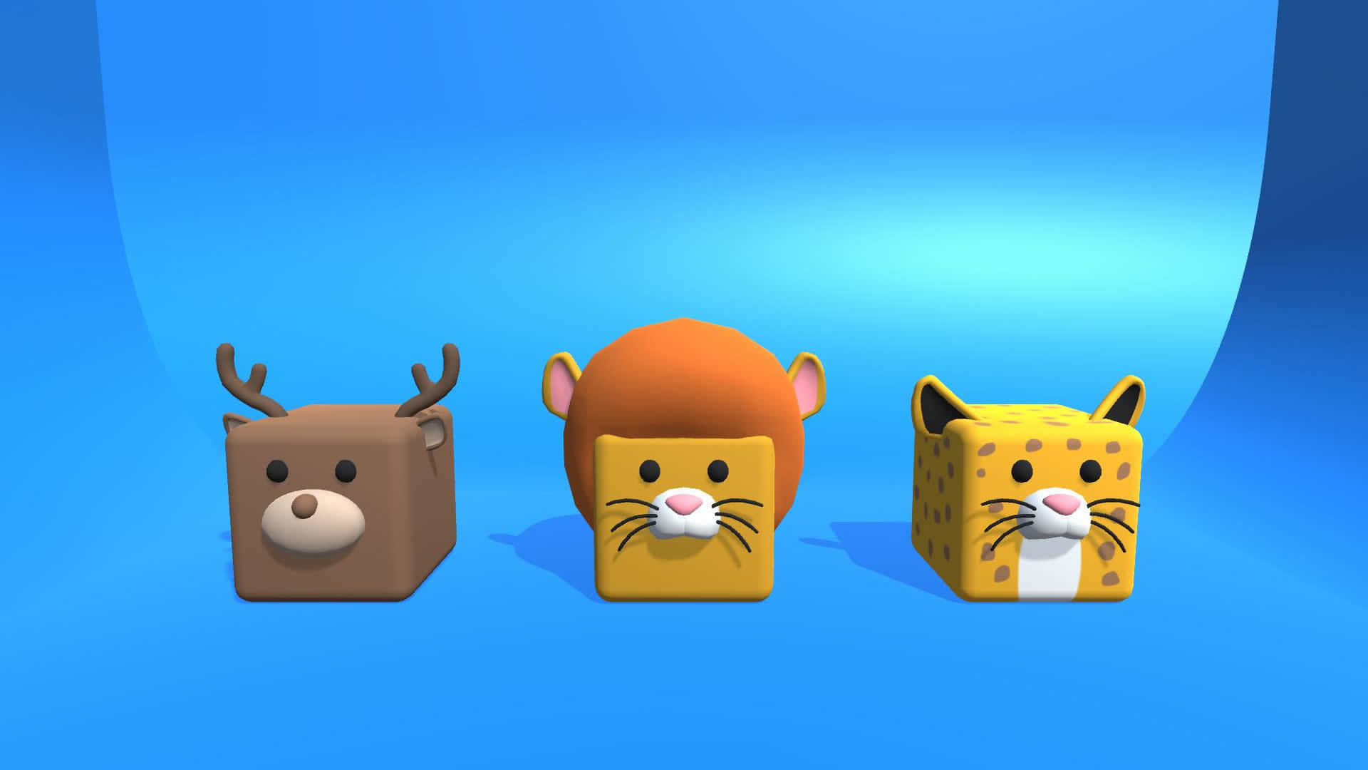 Low poly Cube Animals 3D - Cartoon Animals Low-poly 3D model_5