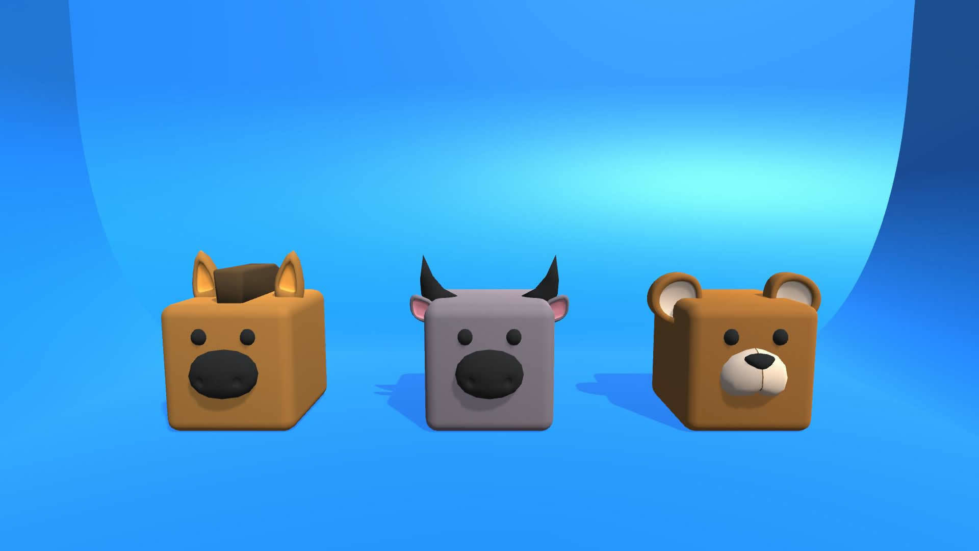 Low poly Cube Animals 3D - Cartoon Animals Low-poly 3D model_6