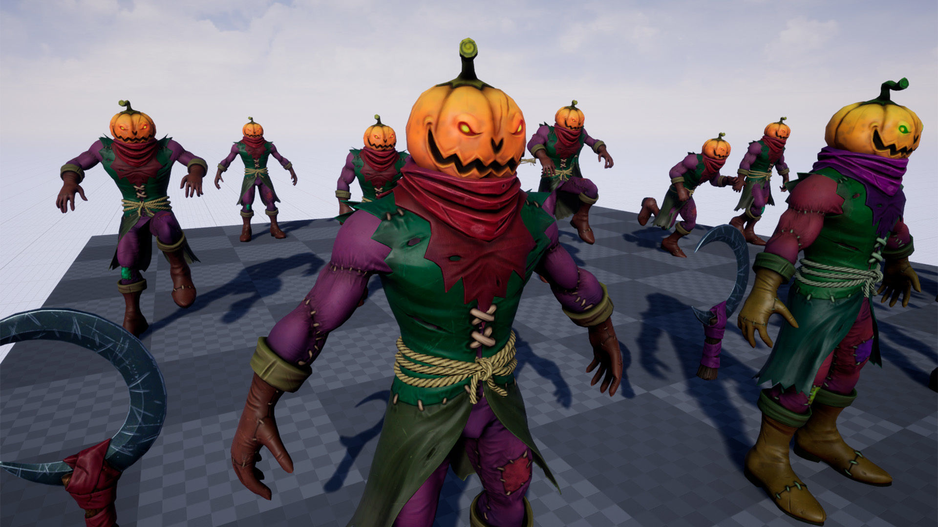 Pumpkin Head 1 Game Ready 3D model Low-poly 3D model_16