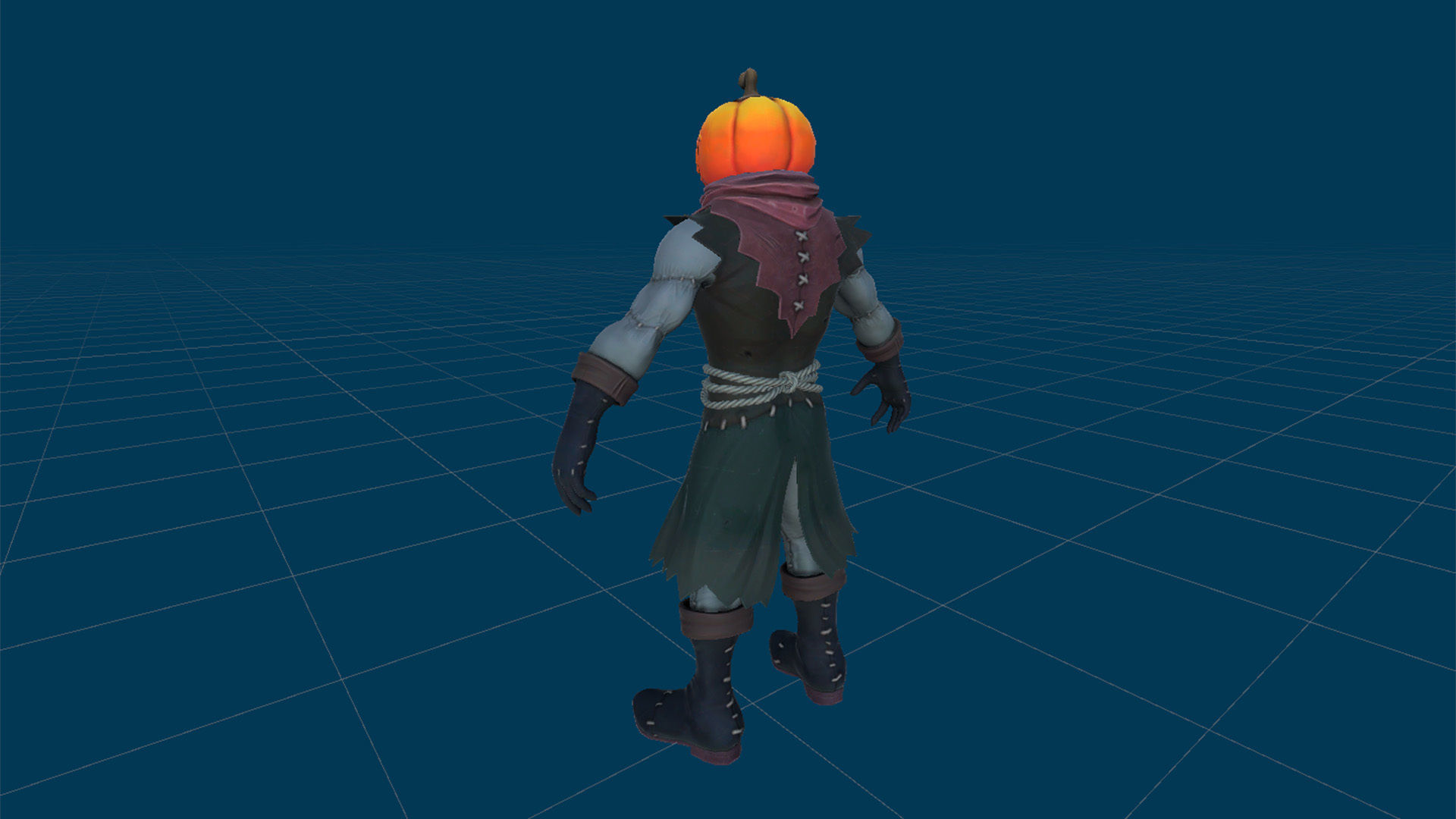 Pumpkin Head 1 Game Ready 3D model Low-poly 3D model_20