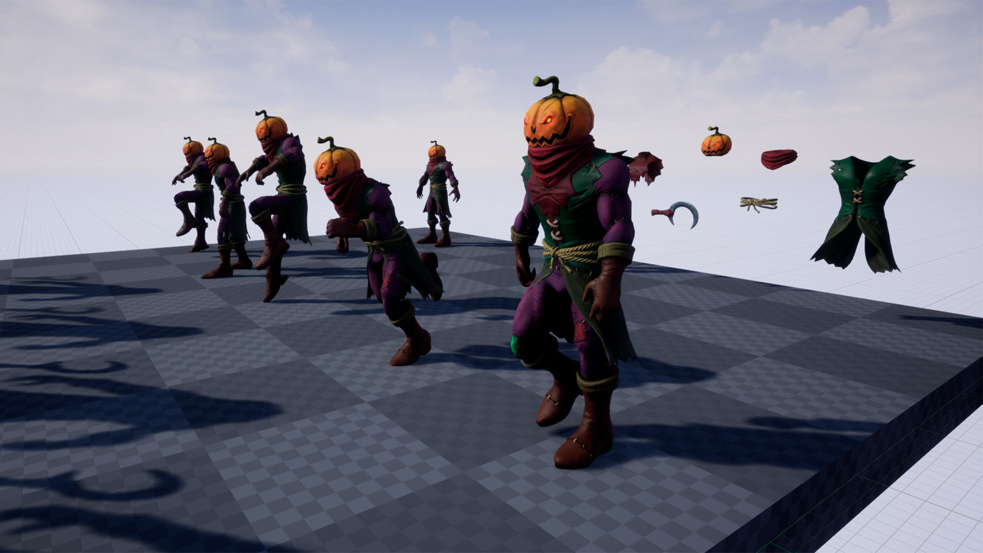 Pumpkin Head 1 Game Ready 3D model Low-poly 3D model_15