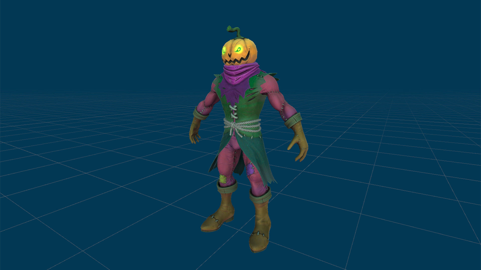 Pumpkin Head 1 Game Ready 3D model Low-poly 3D model_18