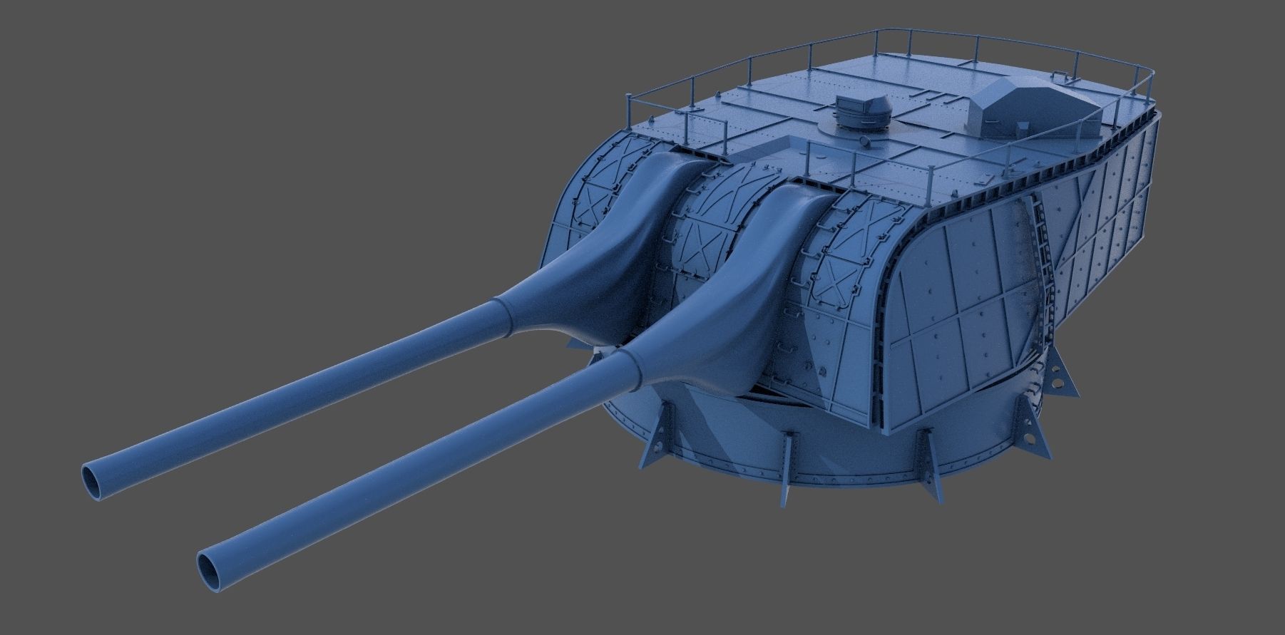 Nendo Shiki 20cm turret E 1932 - Personal license - 1-72 scale 3D print model_9