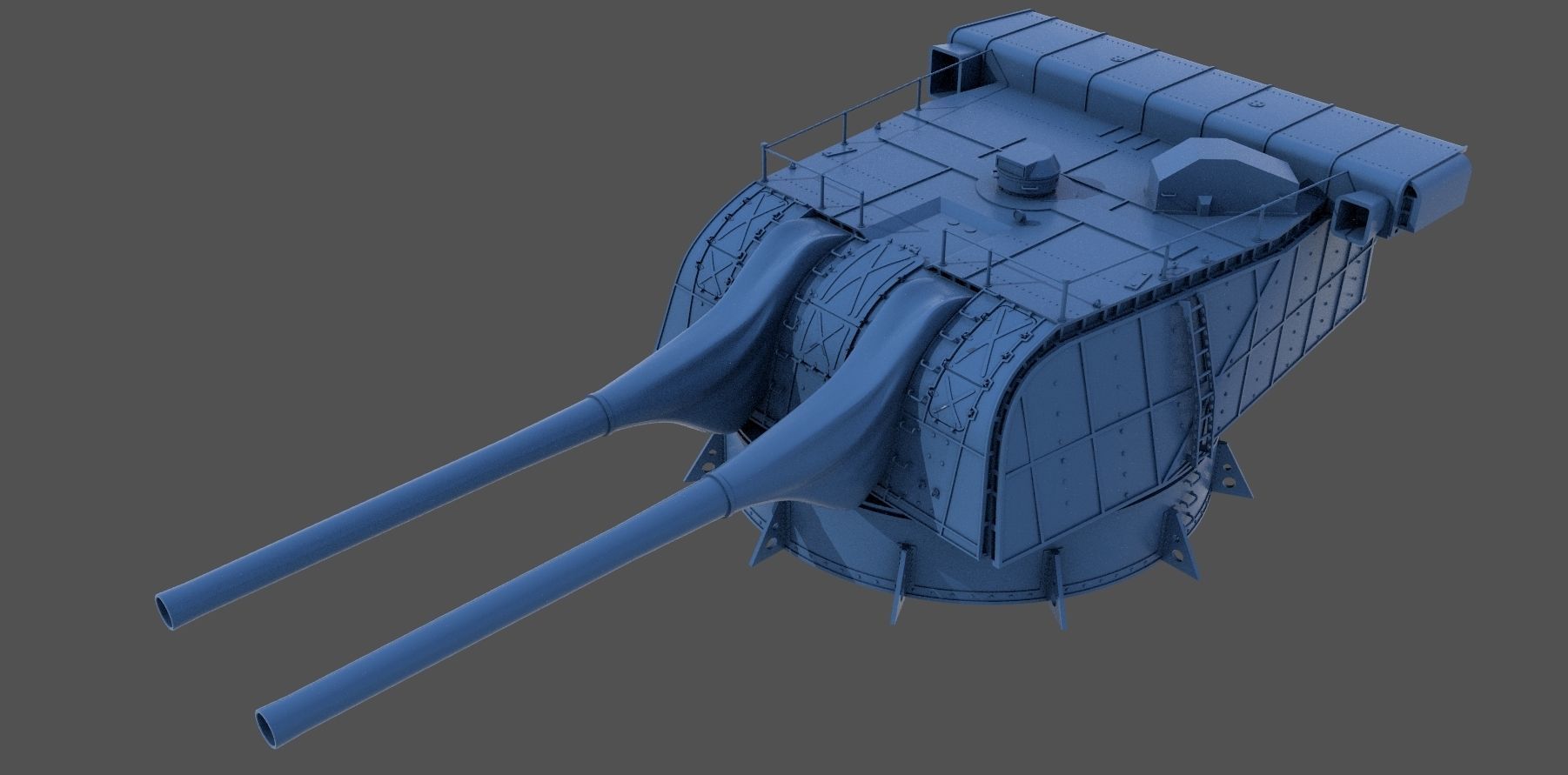 Nendo Shiki 20cm turret E 1932 - Personal license - 1-72 scale 3D print model_1