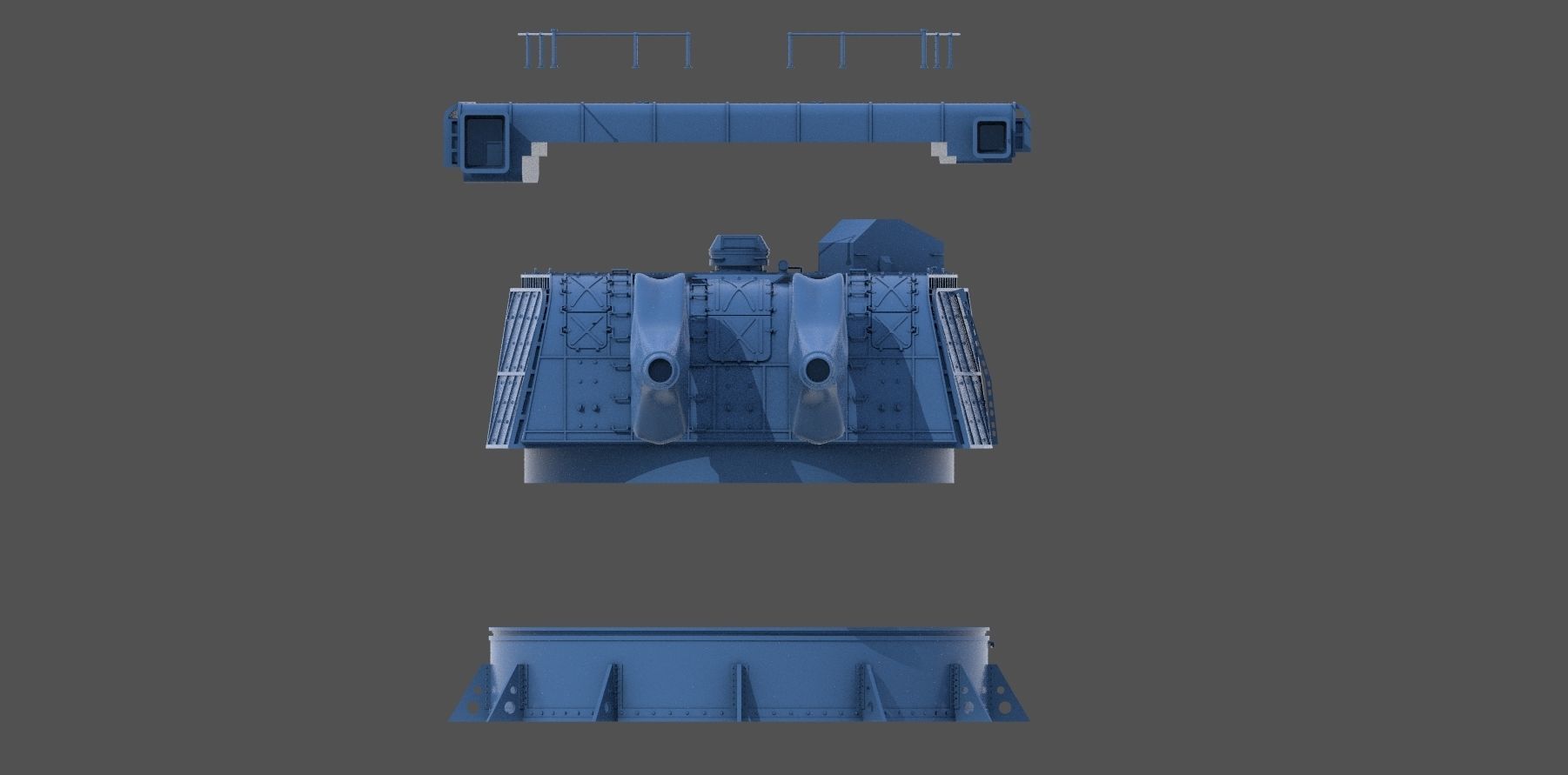 Nendo Shiki 20cm turret E 1932 - Personal license - 1-72 scale 3D print model_16