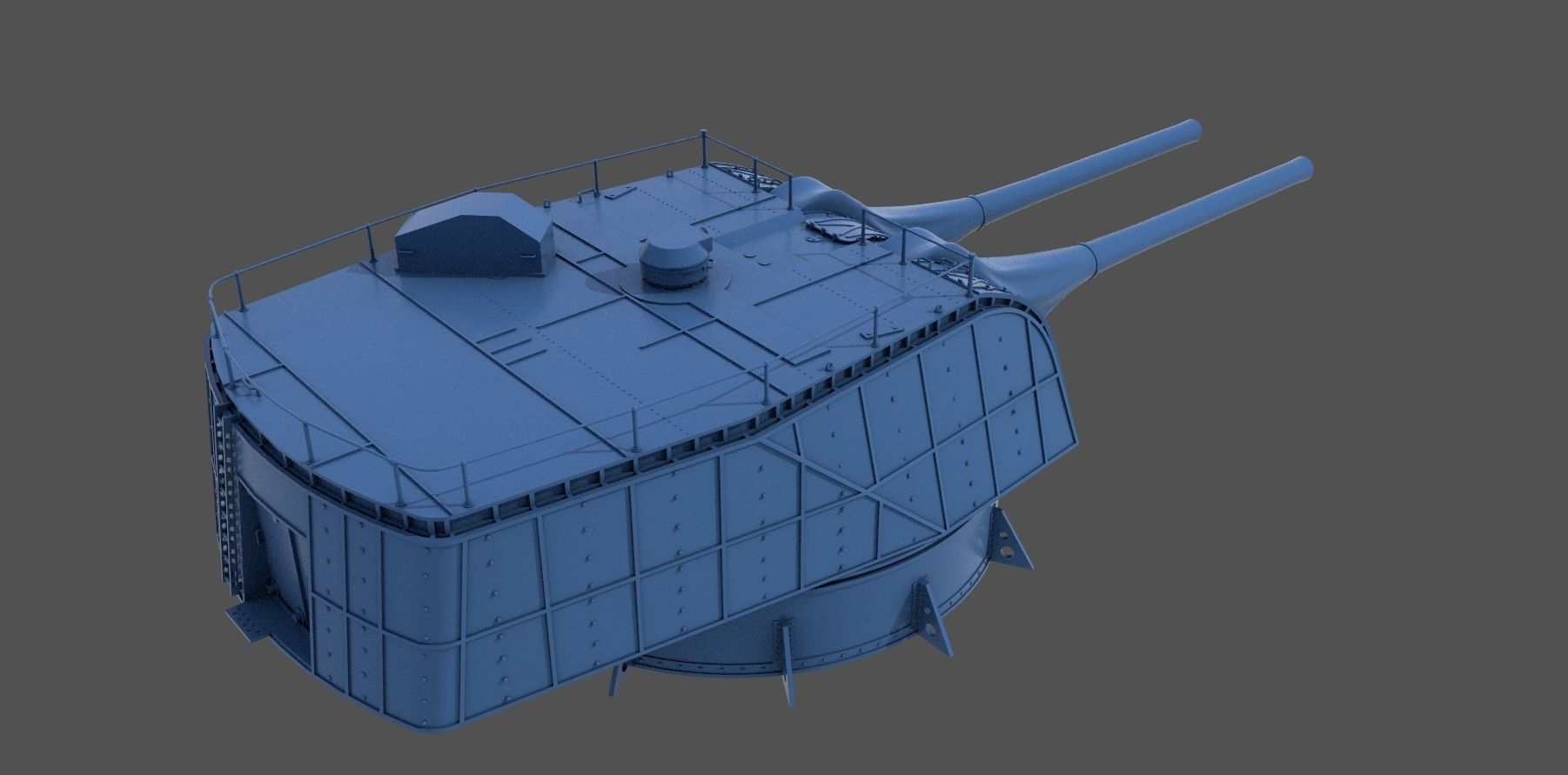 Nendo Shiki 20cm turret E 1932 - Personal license - 1-72 scale 3D print model_4