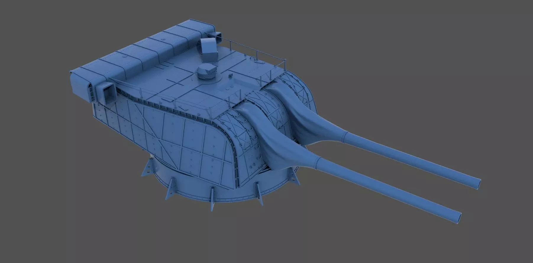 Nendo Shiki 20cm turret E 1932 - Personal license - 1-72 scale 3D print model_0
